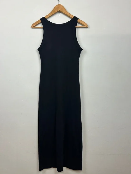 Uniqlo Ribbed Stretch Ribbed Bra Sleeveless Midi Tank Dress Sz L - Picture 8 of 13